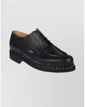 Paraboot Calfskin Lace-Up Brogues Round Toe - Black