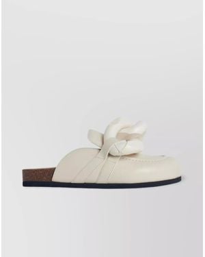 JW Anderson Chunky Chain Leather Slippers - White