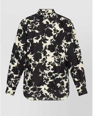 Dries Van Noten Patterned Cotton Shirt - Black