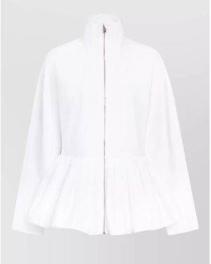Alaïa Cotton Peplum Jacket - White