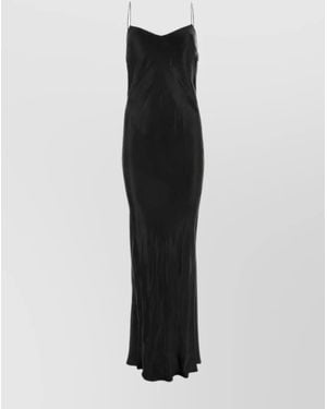 Saint Laurent Draped Satin Evening Gown - Black