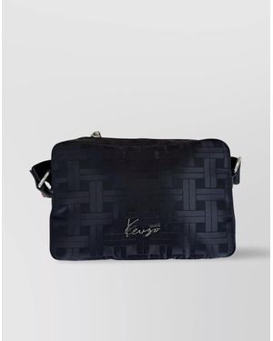 KENZO Geometric Woven Shoulder Bag - Blue
