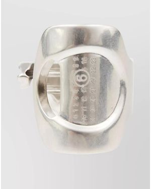 MM6 by Maison Margiela Cutout Logo Ring - White
