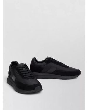 BOSS Low Top Trainers Leather Fabric Mix - Black