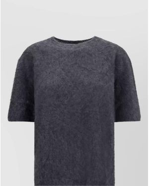 Lisa Yang Cashmere Relaxed-Fit Short-Sleeve Jumper - Blue