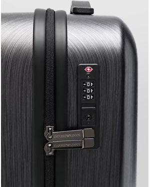 Emporio Armani Logo Trolley Suitcase - Black