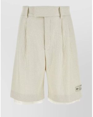Amiri Pleated Bermuda Shorts - Natural
