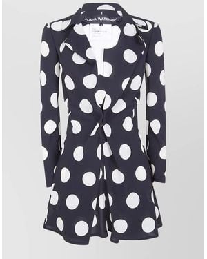 Junya Watanabe Long Tailored Blazer Jacket Polka Dots Lapel - Blue