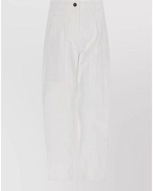 Max Mara High-Rise Wide-Leg Pants - White