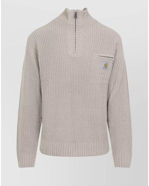 Carhartt Ribbed Half Zip Jumper - Grey