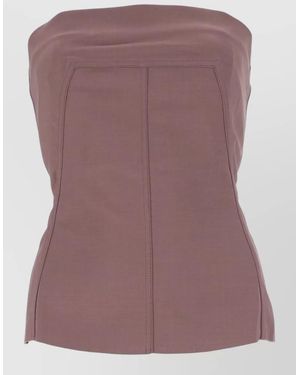 Rick Owens Strapless Top Fitted Cut Seam Detail - Purple