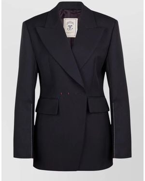 The Seafarer Gilda Tailored Jacket Back Vent Lapels - Blue