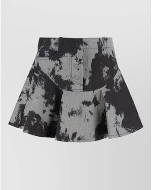 Fendi Denim High-Rise A-Line Skirt - Black
