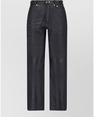 Our Legacy Tailored Trousers Straight Cut Belt Loops Pockets - Blue