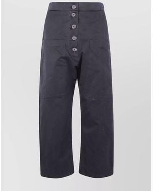 Studio Nicholson Cotton Wide-Leg Trousers - Blue