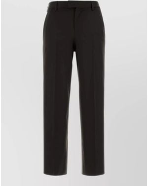 PT Torino Stretch Wool Tailored Pants Belt Loops - Black
