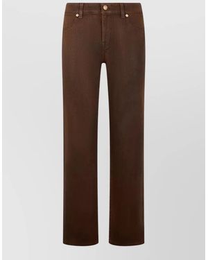 7 For All Mankind Denim Straight Leg Jeans - Brown