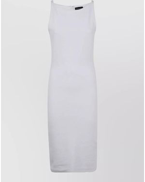 Emporio Armani Cotton Sleeveless Knee-Length Dress - White