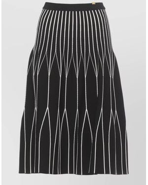 Elisabetta Franchi High Waisted A Line Geometric Midi Skirt - Multicolor