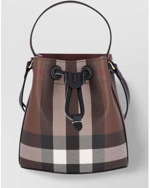 ショルダーバッグ・ポシェット Burberry Medium Bucket Bag With Lichen-Colour Check Pattern Burberry Medium bucket bag with Lichen-colour Check pattern