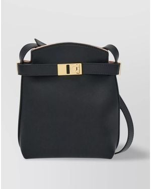 Ferragamo Hug Pouch Mini Leather Crossbody Bag - Black