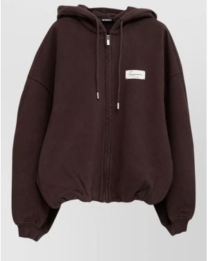 Jacquemus Cotton Logo Hooded Sweatshirt - Brown