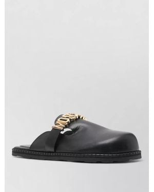 Moschino Leather Mules - Black