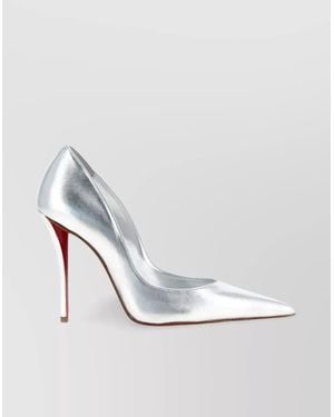 Christian Louboutin Z Metallic Pointed Toe Sole Pumps - White