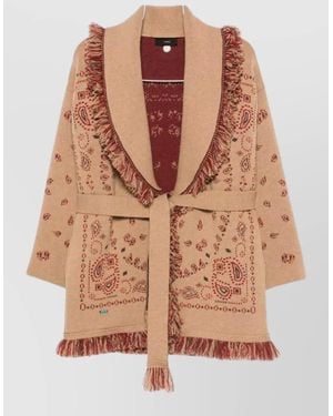 Alanui Cashmere Jacquard Belted Cardigan - Brown