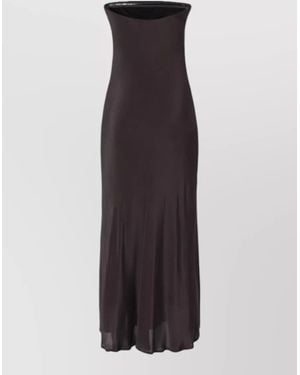 Pinko Strapless Satin Silk Midi Dress - Multicolour