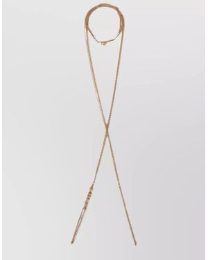 Chloé Lace Chain Long Necklace Pendant Detail - White