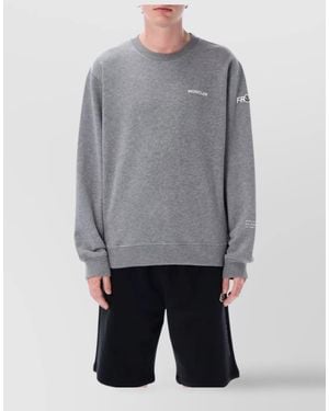 Moncler Genius Ribbed Crewneck Sweater With Long Sleeves - Gray
