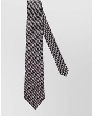Tom Ford Micro Pattern Silk Tie Straight Shape - White
