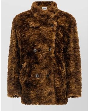 Isabel Marant Faux Fur Double-Breasted Coat - Brown