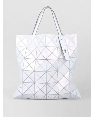 Issey Miyake Metallic Lucent Geometric Panel Tote Bag - White