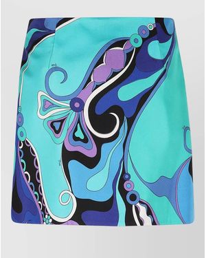 PUCCI High Waist Mini Skirt Bold Print - Blue