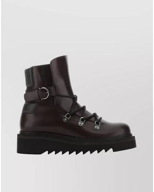 Ferragamo Leather Ankle Boots - Black
