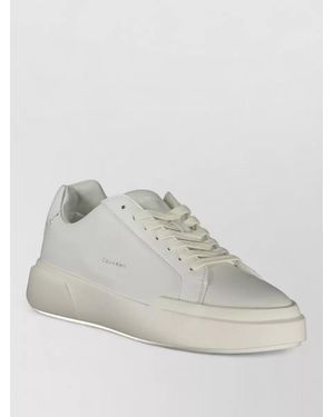 Calvin Klein Leather Lace-Up Sneakers - Multicolor