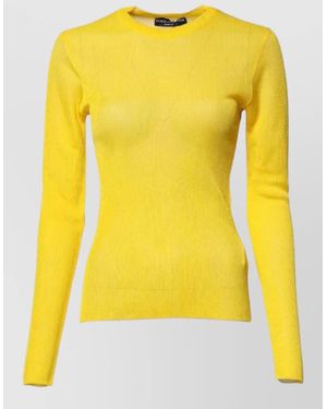 Dolce & Gabbana Ribbed Knit Long-Sleeve Jumper - Yellow