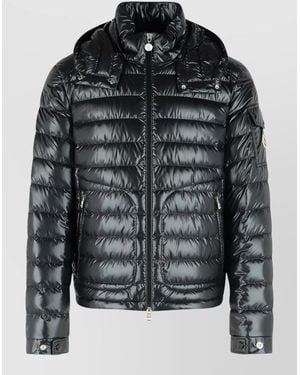 Moncler Lauros Short Hooded Down Jacket Polyester - Black