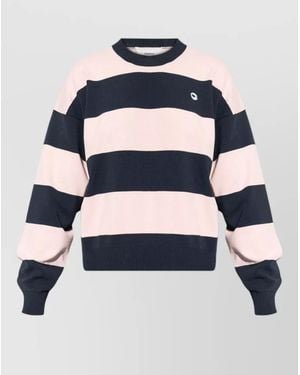 Coperni Striped Logo-Print Long-Sleeve Sweatshirt - Blue