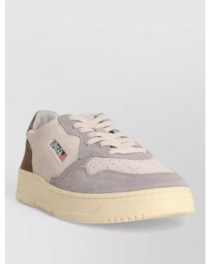 Autry Calfskin Leather Low-Top Trainers - Natural