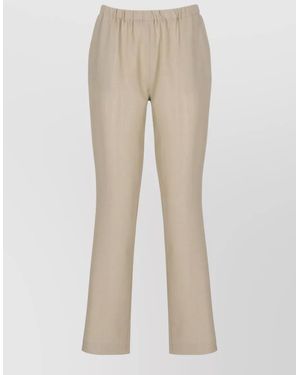 Loulou de Saison Straight Leg Full Length Viscose Pants - Natural