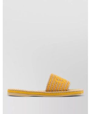 Chloé Raffia Flat Sandals - Yellow