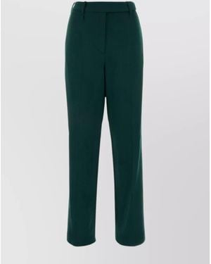 Alexandre Vauthier Wool Pleated Straight-Leg Pants - Green