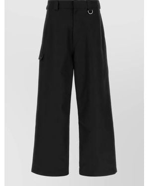 Balenciaga Cotton Wide-Leg Trousers - Black