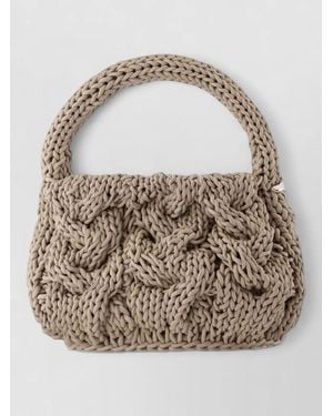 JW Anderson Small Leather Cable-Knit Crossbody Bag - Brown