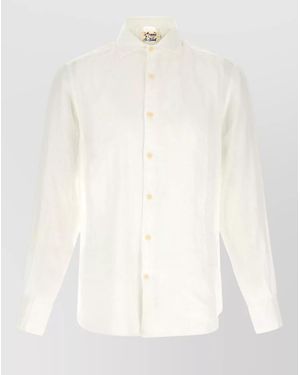 MC2 Saint Barth Pamplona Long Sleeve Button Down Collar Shirt - White