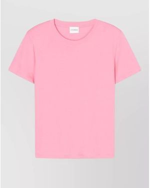 Closed Cotton Crew Neck Short Sleeve T-Shirt - Pink