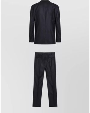 Luigi Bianchi Formal Tailored Suit Long Sleeves V Neck - Blue